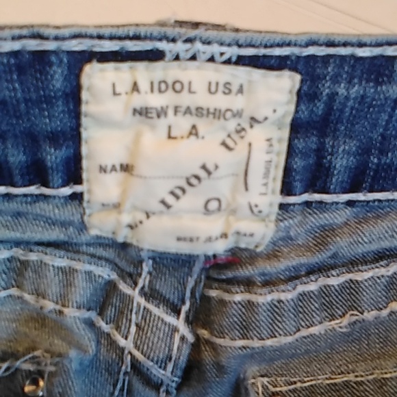 L.A. IDOL Low Rise Straight Leg Boot Cut Flare Jeans w Bling Women's… - Picture 11 of 15